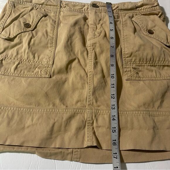 Banana Republic tan khaki utility Denim Cargo Mini Skirt hiking safari 14 - Picture 3 of 6